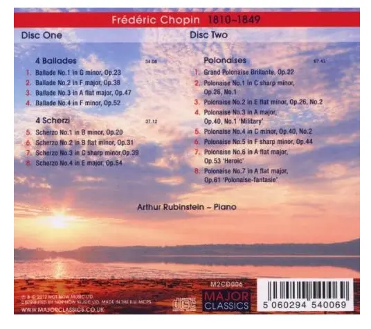 Chopin: Favourite Piano Works (Ballades, Scherzi And Polonaises) | Arthur Rubinstein