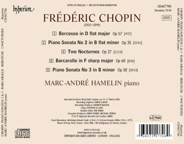 Chopin: Sonatas Nos 2 & 3 / Two Nocturnes | Marc-Andre Hamelin