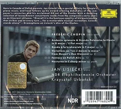 Chopin: Works For Piano & Orchestra | Frederic Chopin, Jan Lisiecki, Krzysztof Urbanski