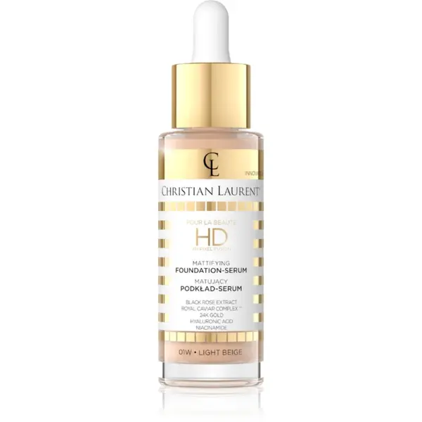 Christian Laurent Pour La Beauté HD 4M Pixel Fusion Fundatia serului lucios faciale culoare 01 Light Beige 32 ml