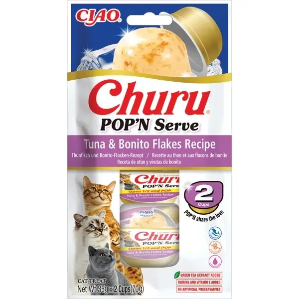 Churu Cat Pop'n Serve Ton & Fulgi Bonito, 2x35 grame