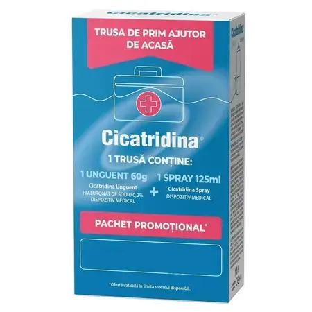 Cicatridina unguent 60g + Cicatridina spray 125ml - 50% din al doilea,pachet