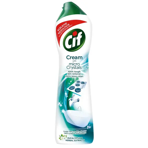 Cif Crema abraziva, 500 ml, Eucalyptus Herbal Extracts