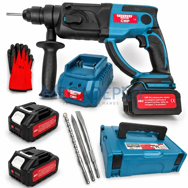 Ciocan rotopercutor Altai Campion PRO, Brushless, SDS-Plus, 48V 6Ah, 2 Acumulatori, 4J, 4 Functii, 4500 Percutii Min