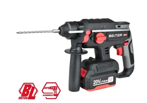 Ciocan rotopercutor cu acumulatori - max. 28mm, 5.0Ah - Beiter BRH70-20V