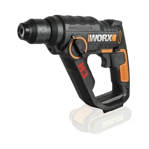 Ciocan rotopercutor fara acumulator Worx WX390.9, H3, 20V max., 1.2 J, SDS-plus (Negru)