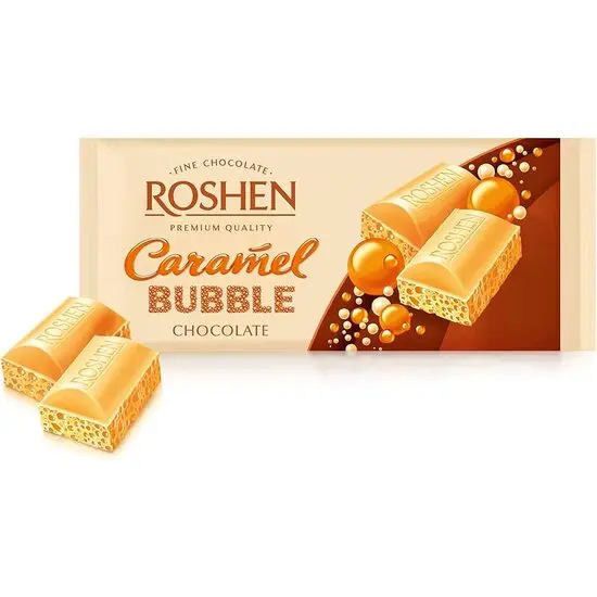 Ciocolata aerata cu caramel Roshen Bubble, 80 g Engros