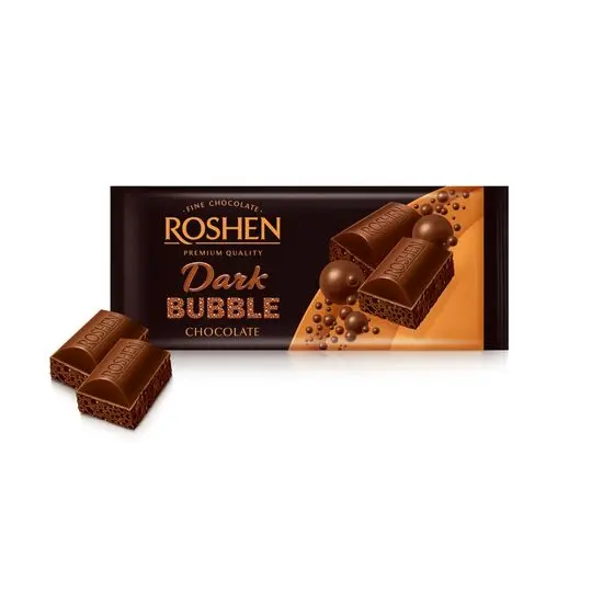 Ciocolata aerata neagra Roshen, 80 g Engros