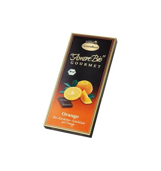 Ciocolata amaruie cu portocale, 55% cacao, 100 g LIEBHART'S AMORE BIO