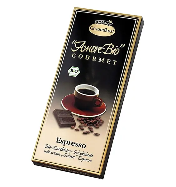 Ciocolata amaruie Espresso, 55% cacao, 100 g LIEBHART'S AMORE BIO