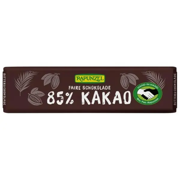 Ciocolata amaruie mica 85 % cacao vegan, eco - 20 g