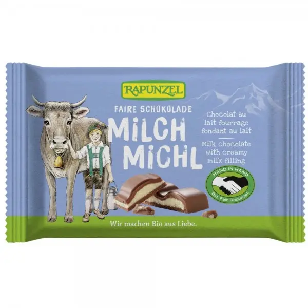 Ciocolata bio cu lapte si crema de lapte, 100g, Rapunzel