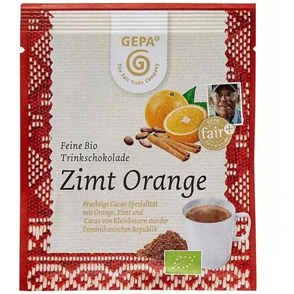 Ciocolata Calda Bio cu Scortisoara si Portocale, 15 g, Gepa