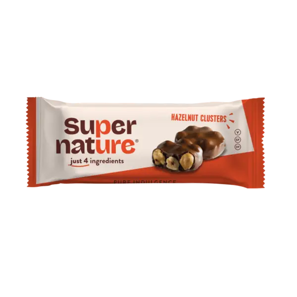Ciocolata cu alune de padure intregi Bio, 34g, Super Nature