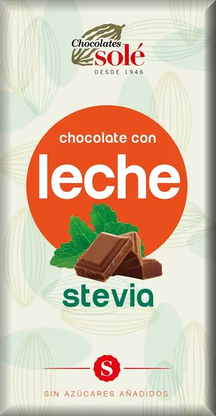 Ciocolata cu lapte minim 39% cacao, cu stevie 100g - Sole