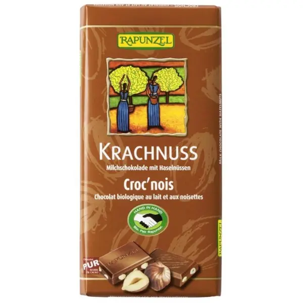 Ciocolata din lapte integral cu alune, eco - 100 g