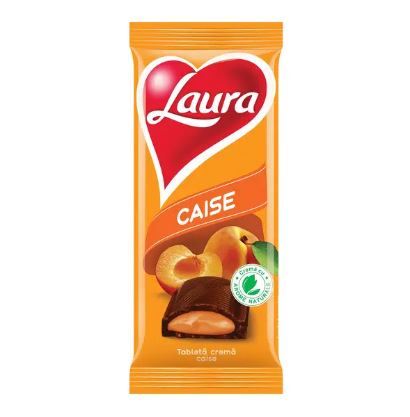 Ciocolata Laura cu crema de caise 92 g Ciocolata Laura cu crema de caise 92 g
