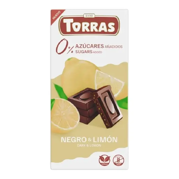 Ciocolata neagra cu lamaie, 75 g, Torras