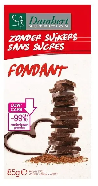 Ciocolată neagră fără zahăr 85 g Damhert