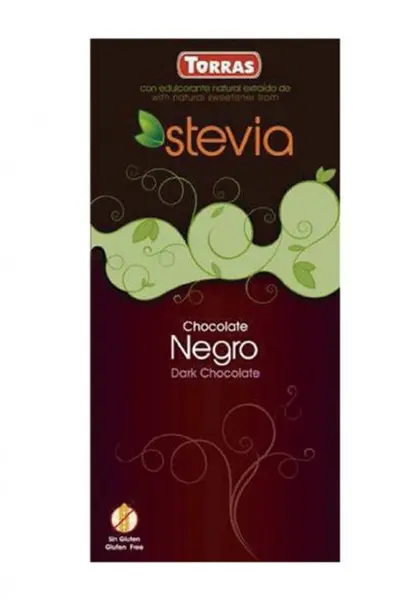 Ciocolata neagra fara zahar si gluten 60% cacao Stevia, 100g, Torras