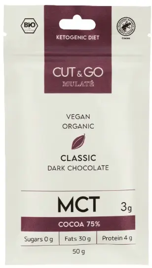 Ciocolată neagră organică, 50 g, Mulate