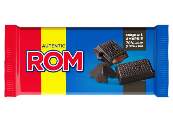 Ciocolata neagra Rom cu 70% cacao 88 g Ciocolata neagra Rom cu 70% cacao 88 g
