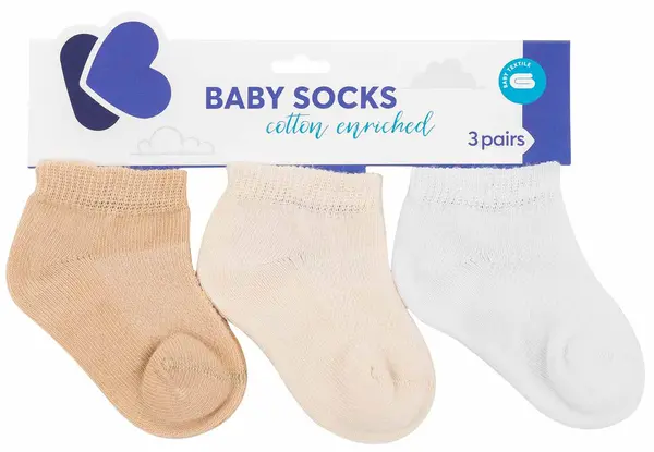 Ciorapi de vara pentru bebelusi KikkaBoo - 2-3 ani, 3 buc, Beige