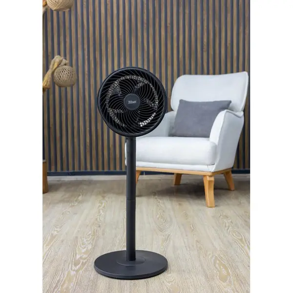 Circulator aer cu picior Zilan ZLN2556, Putere 65W, 3 trepte de viteza, Diametru grilaj 27 cm, Inaltime reglabila