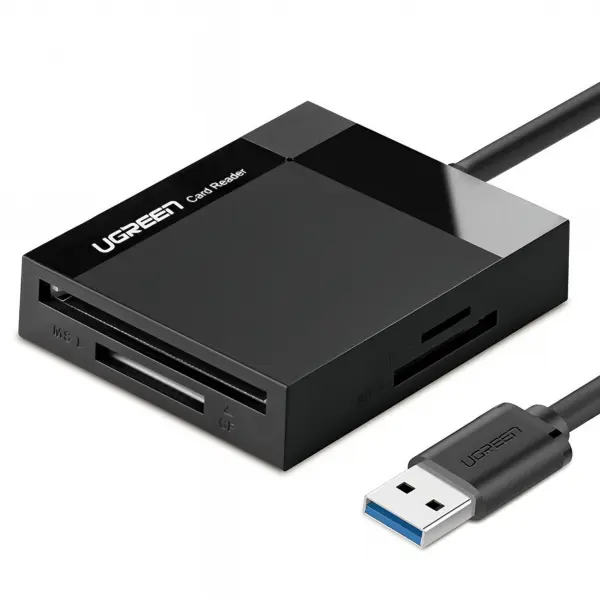 Cititor Card USB 3.0 UGREEN CR125, SD - microSD - CF - MS, Negru
