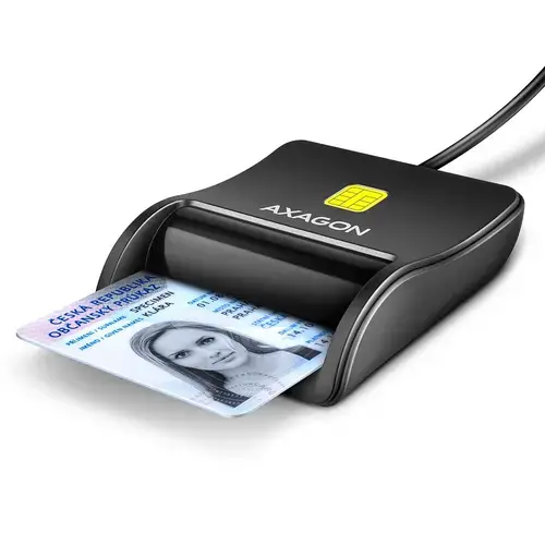 Cititor carduri inteligente / carte de identitate Axagon FlatReader CRE-SM3N, USB 2.0 (Negru)