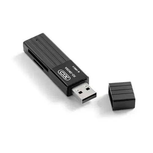 Cititor de carduri XO Design DK05A, microSD/SD, USB-A 2.0 (Negru)