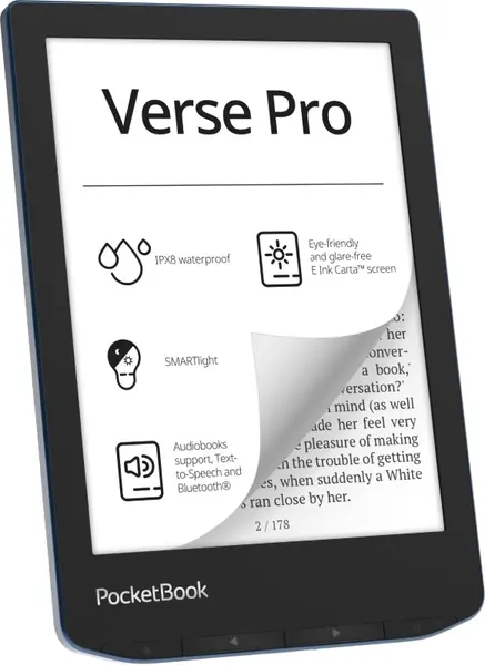 Cititor de cărți electronice PocketBook - Verse Pro, 6'', 512MB/16GB, Azure