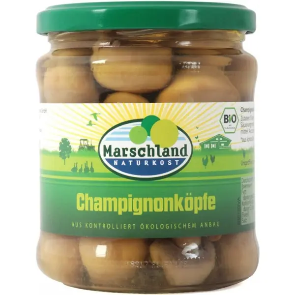 Ciuperci Intregi Champignons, Bio, 330 g, Marschland Naturkost