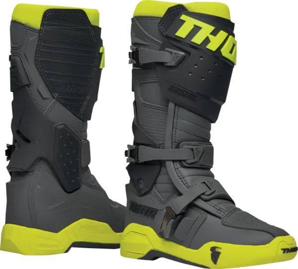 Cizme Atv Cross Thor Radial, culoare gri galben fluo, marime 40.5