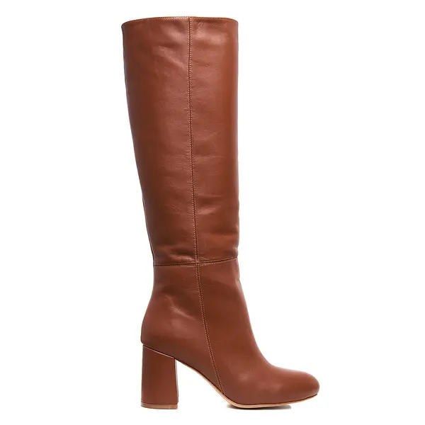 Cizme Clara Piele Naturala, Sub Genunchi, Maro-Caramel - 36 / 8cm - Gros