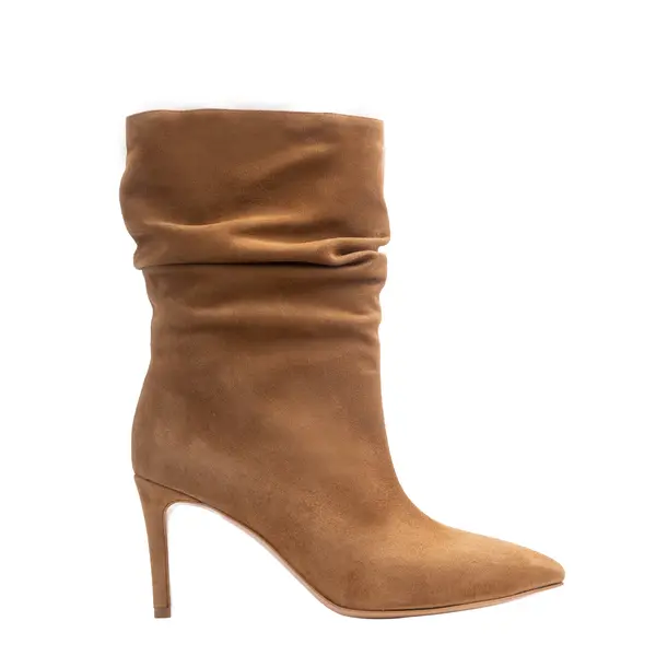 Cizme Crete Piele Intoarsa Eva 20, Maron - 40 / 8 cm