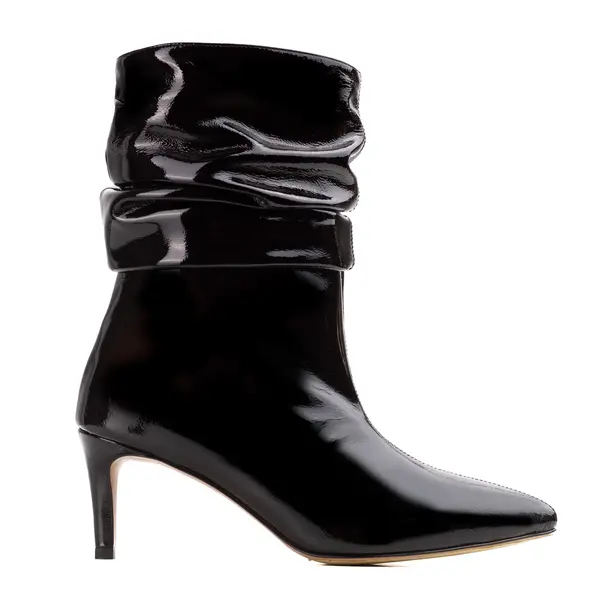 Cizme Crete Piele Lacuita Eva 20, Negre - 41 / 11 cm