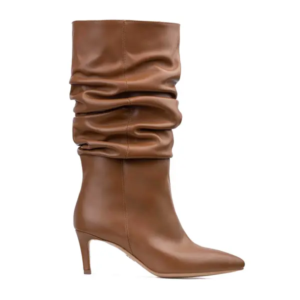 Cizme Crete Piele Naturala Eva 30, Caramel - 37 / 6.5 cm