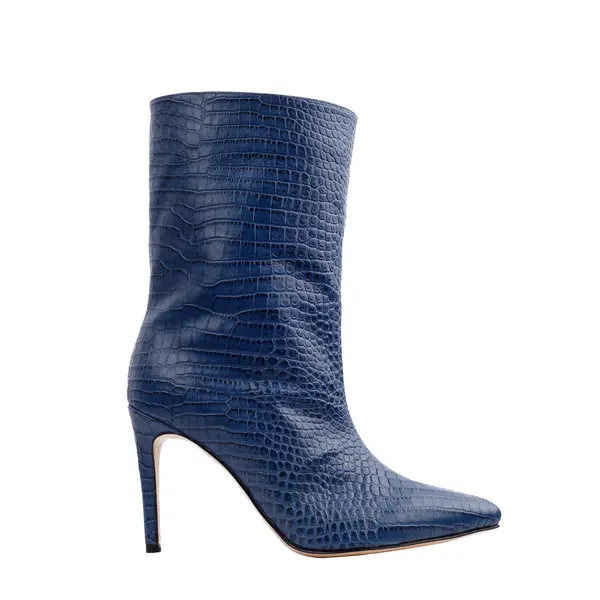 Cizme Ilona 20 Piele Embosata, Scurte, Blue Jeans - 37 / 9.5 cm