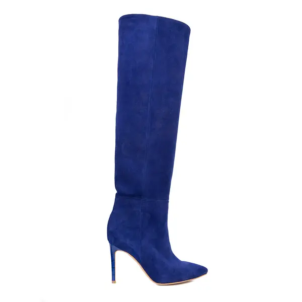 Cizme Lungi Milana Piele Intoarsa, Bleumarin - 41 / 8 cm