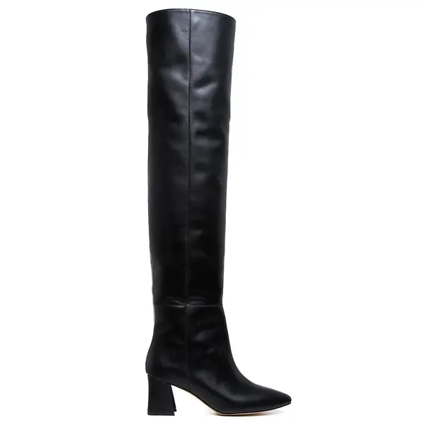 Cizme Lungi Milana Piele Naturala, Negre - 36 / 11 cm