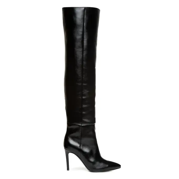 Cizme Lungi Milana Piele Naturala, Negre - 41 / 11 cm