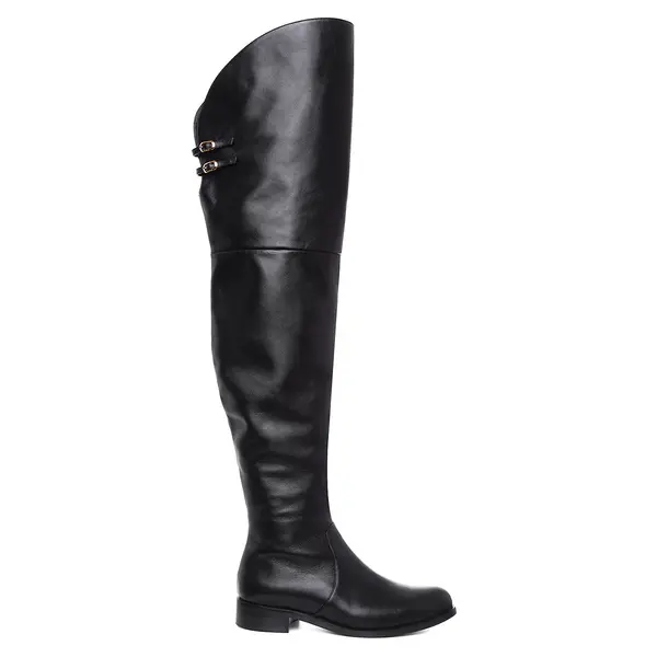 Cizme Medeea Piele Naturala, Peste Genunchi, Negre - 36 / 2.5 cm