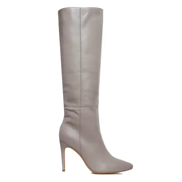 Cizme Milla Piele Naturala, Sub Genunchi, Gri - 41 / 8 cm