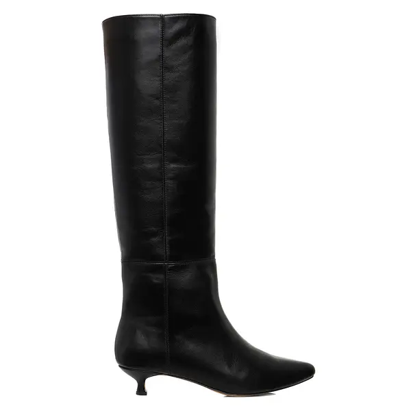 Cizme Milla Piele Naturala, Sub Genunchi, Negre - 40 / 4 cm