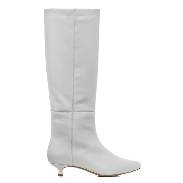 Cizme Milla Piele Naturala, Sub Genunchi, Off-White - 41 / 4 cm