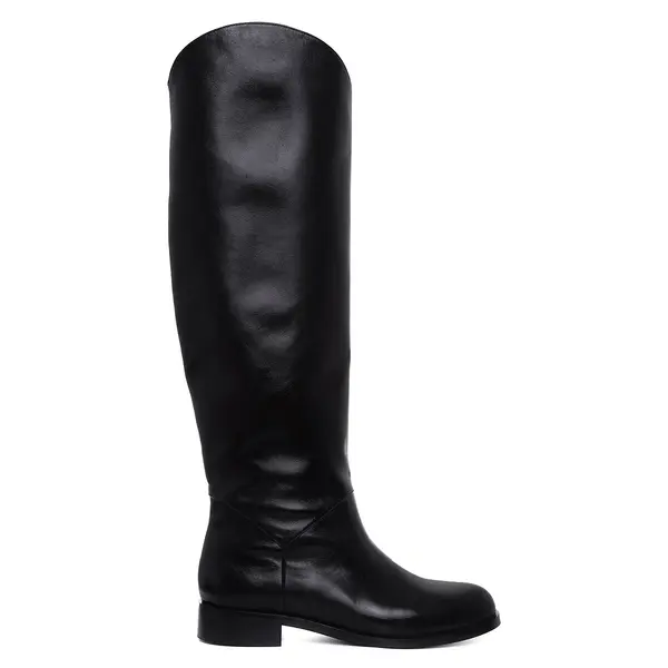 Cizme Norra Piele Naturala, Sub Genunchi, Negre - 43 / 2.5 cm