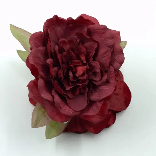 Clama de par statement cu floare tip bujor supradimensionata Bordo