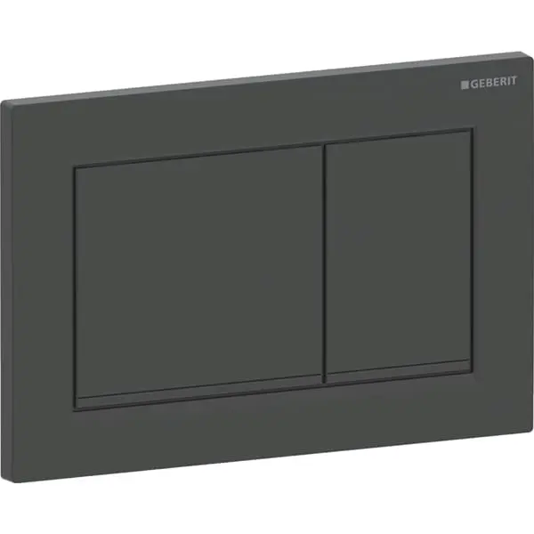 Clapeta actionare dubla rezervor wc negru mat cu banda de design de culoare negru lucios Geberit Omega20