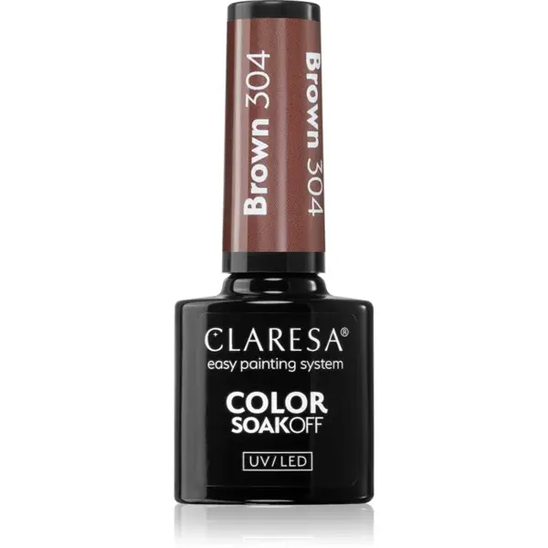 Claresa SoakOff UV/LED Color Brown lac de unghii sub forma de gel culoare 304 5 g